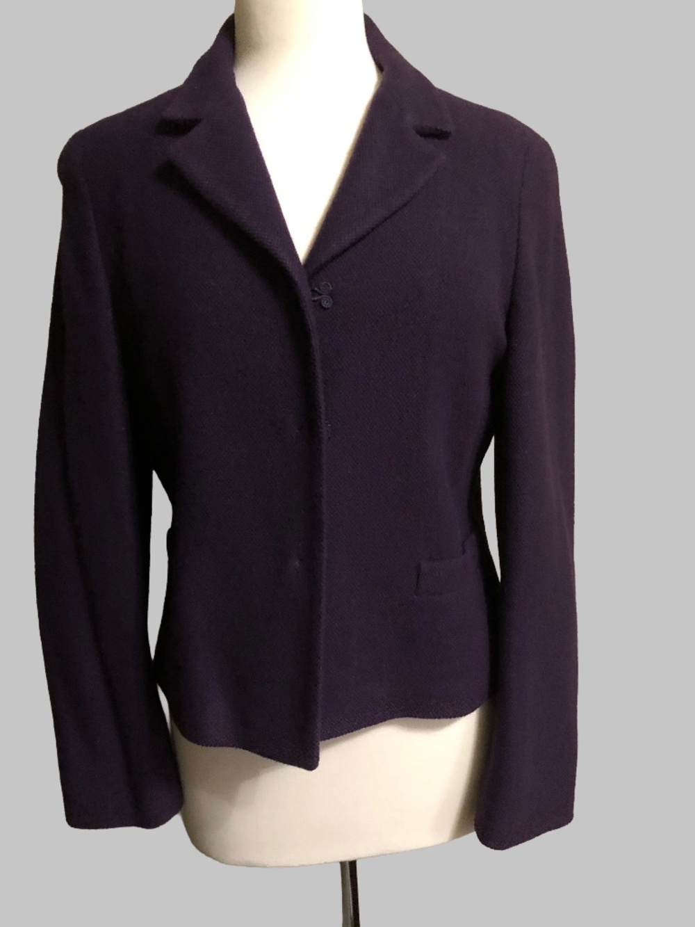 90s Vintage Talbots Italy Wool Silk Purple Blazer Office Siren 10